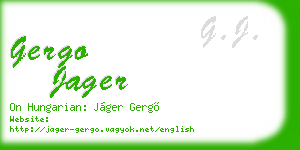 gergo jager business card