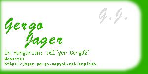 gergo jager business card